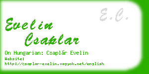 evelin csaplar business card