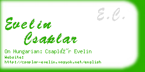 evelin csaplar business card